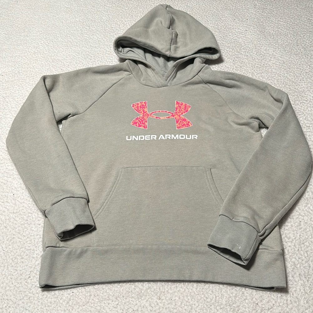 Under Armour Girls Gray Hoodie, GUC, Size Large